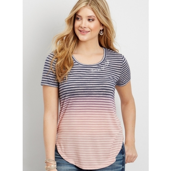 SALE 🛍️ MAURICES You're too close striped ombre top Womens size XL - Picture 2 of 8